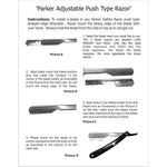 Parker PTABK Adjustable Barber Stainless Steel Shavette Razor