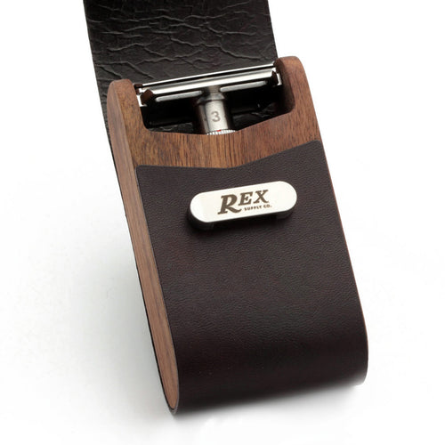 Rex Walnut Wood Safety Razor Case