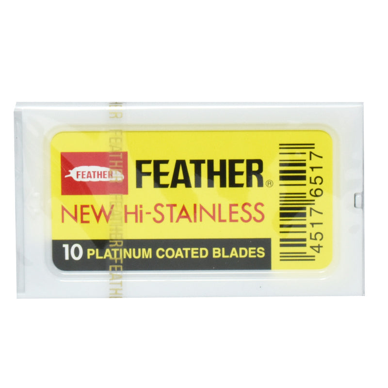 Feather Hi-Stainless Platinum Safety Razor Blades x10