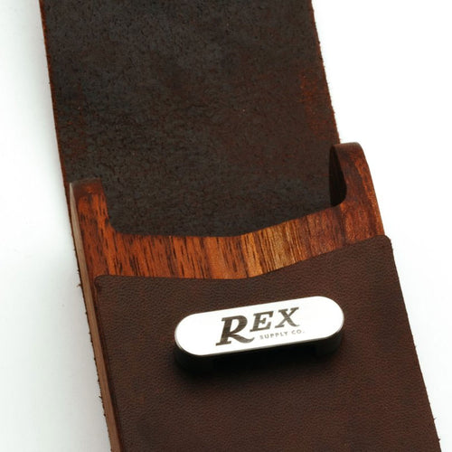 Rex Walnut Wood XL Safety Razor Case Open