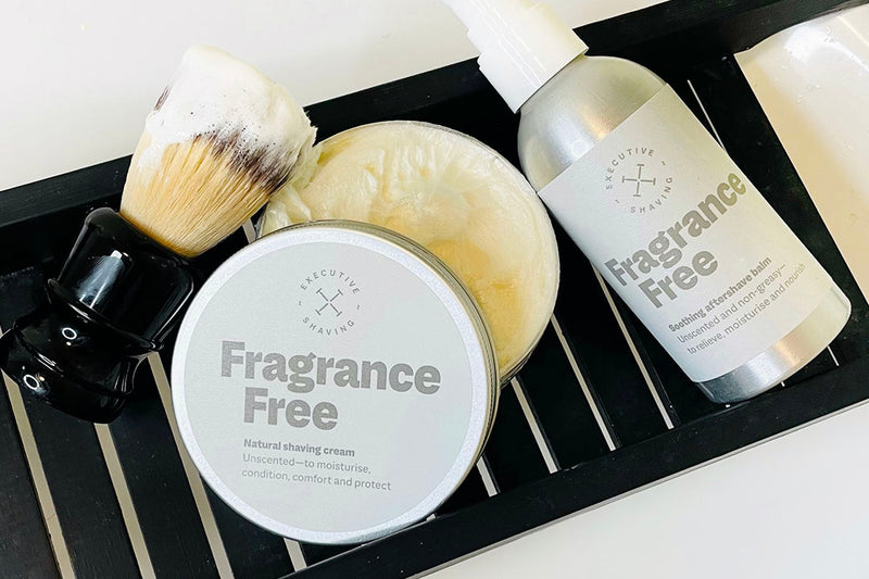 Our new Fragrance Free Shaving Cream and Aftershave Balm for Sensitive Skin