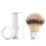MÜHLE Synthetic Travel Shaving Brush with Silver Anodised Aluminium Handle 3 Pieces