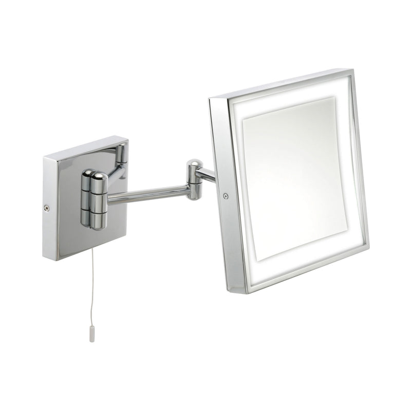 Famego 3x Magnification Chrome Illuminated Square Wall Mounted Mirror