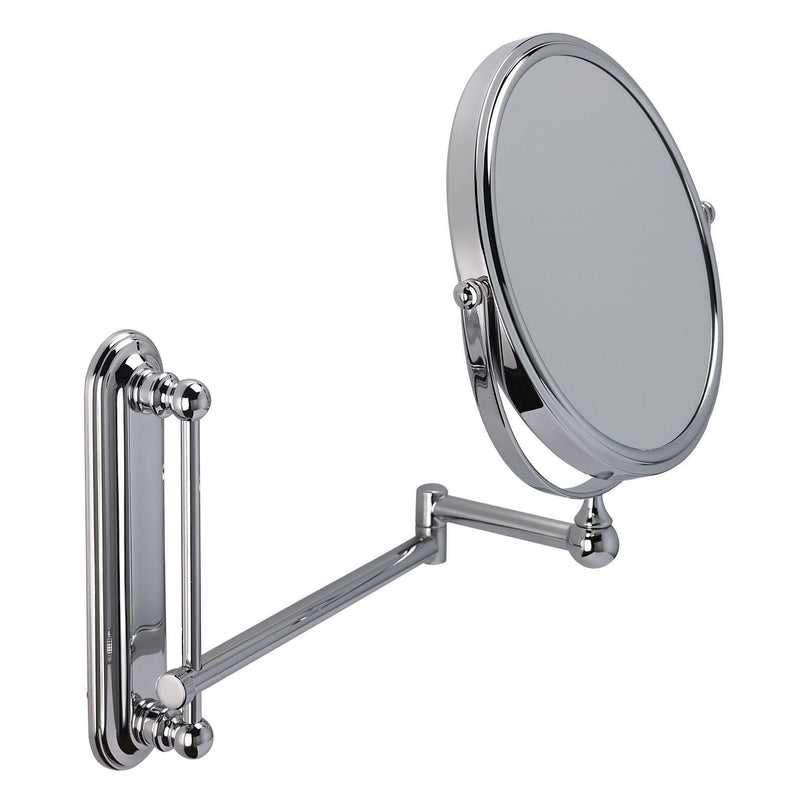 Famego 5x Magnification Chrome Wall Mounted Extendable Mirror