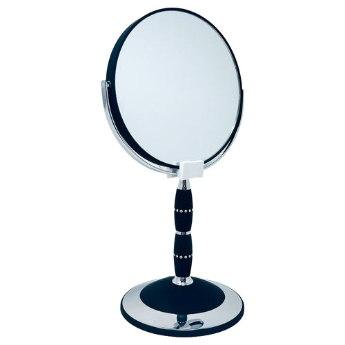 Famego 7x Magnification Black and Chrome Pedestal Mirror