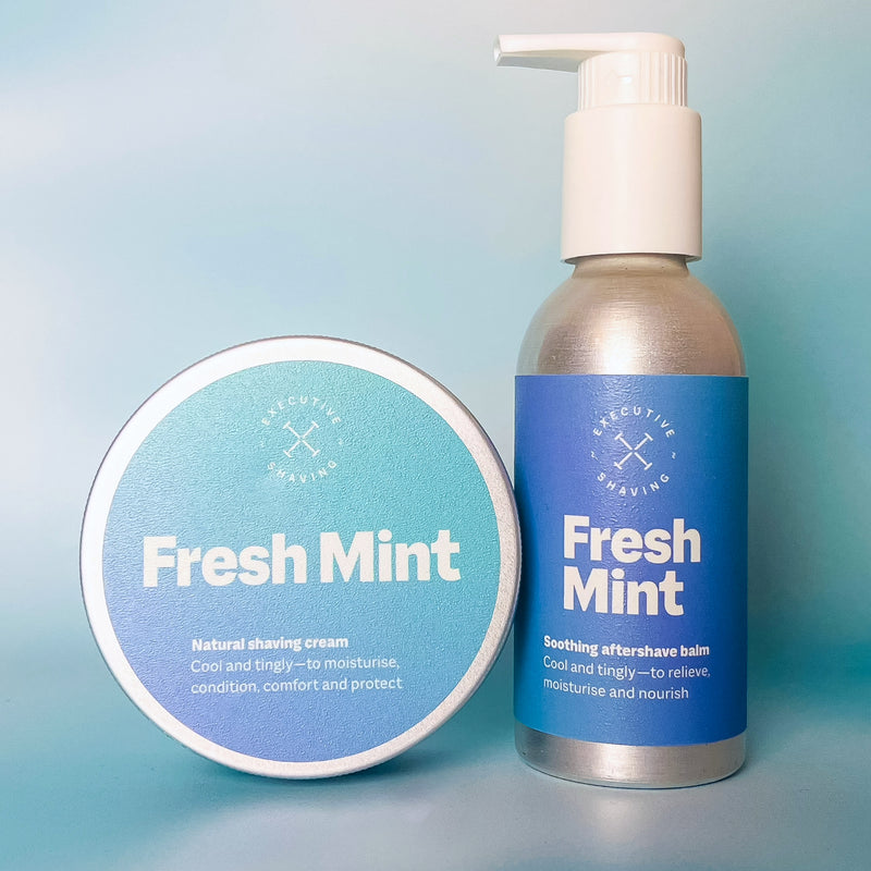 Executive Shaving Fresh Mint Shaving Cream & Aftershave Balm Set