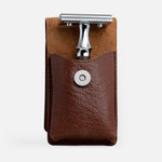 Giesen & Forsthoff Brown Leather Safety Razor Travel Pouch