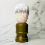 Medium Jock Synthetic Shaving Brush with Horn Handle Loaded with Cream