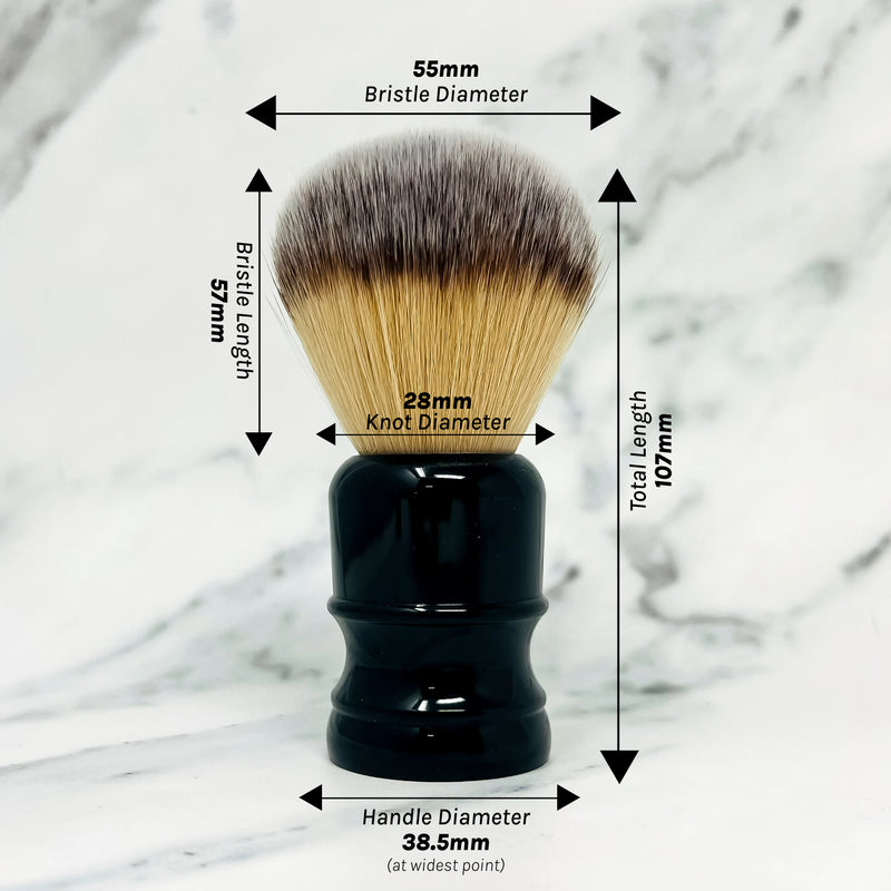 Executive Shaving Large Synthetic Shaving Brush with Black Handle