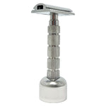 Executive Shaving Polished Bullet Stand with Safety Razor