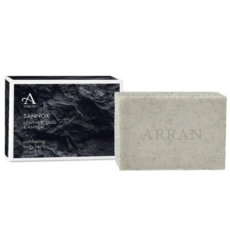 Arran Sannox Leather, Amber & Oud Exfoliating Soap Bar 200g