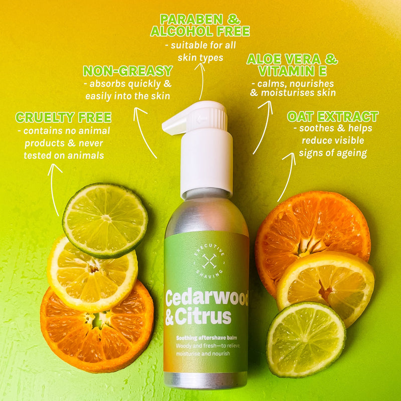 Executive Shaving Cedarwood & Citrus Aftershave Balm Benefits