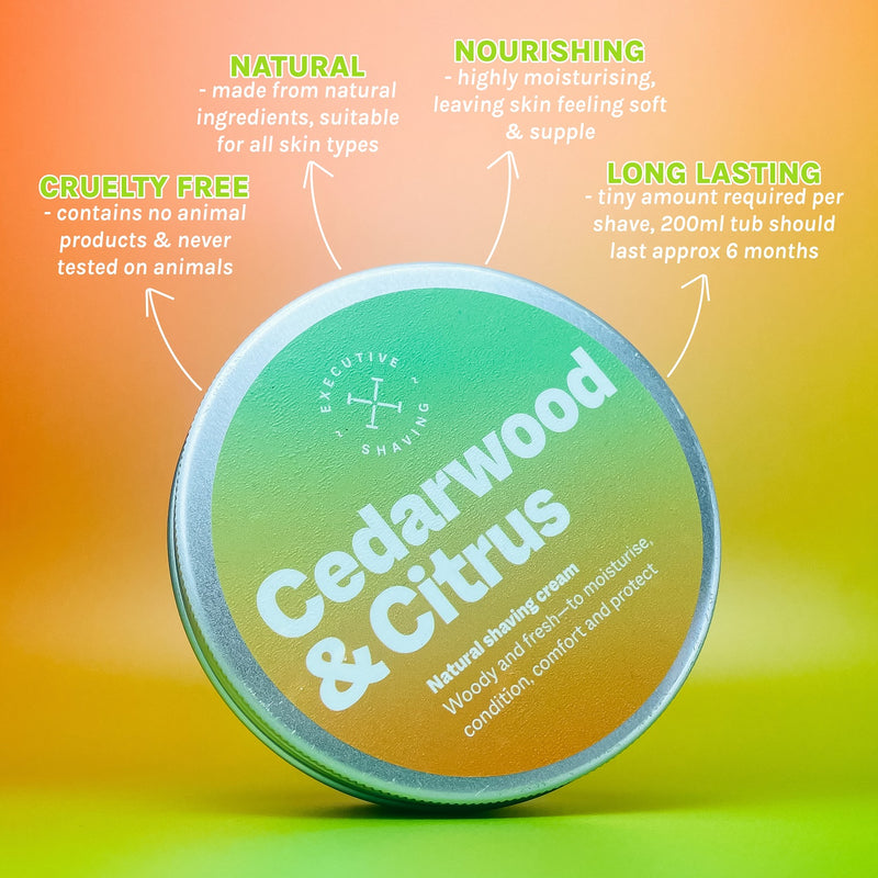 Executive Shaving Cedarwood & Citrus Shaving Cream Benefits