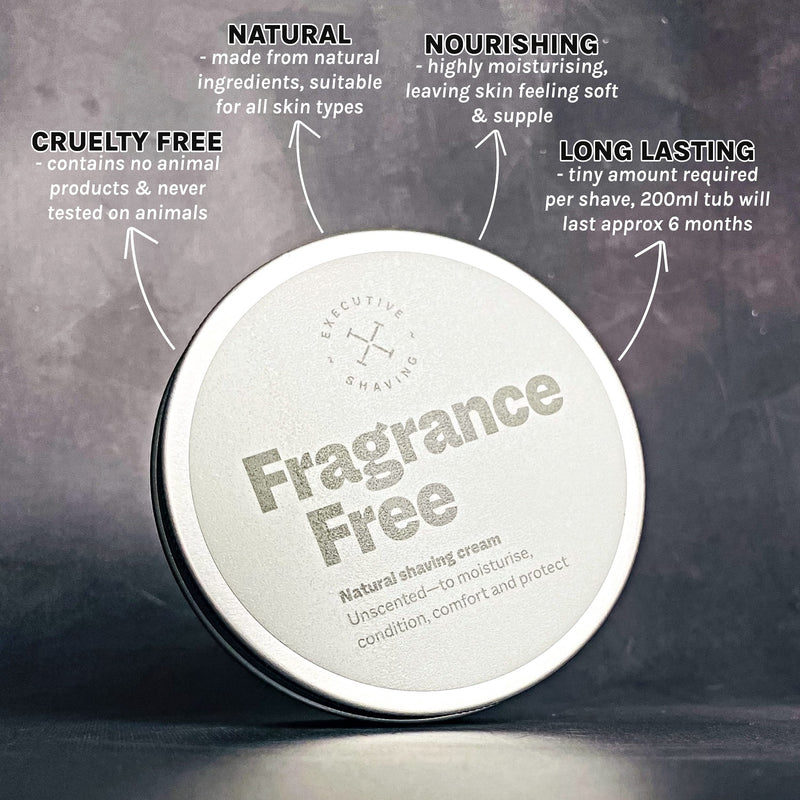 Executive Shaving Fragrance Free Shaving Cream Features