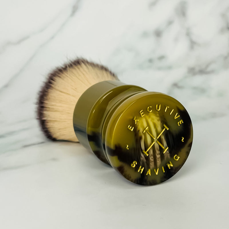 Medium Jock Synthetic Shaving Brush with Two Tone Handle and Logo