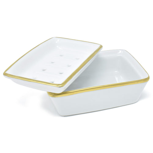 Lindner Handmade Gold Plated Porcelain Soap Dish