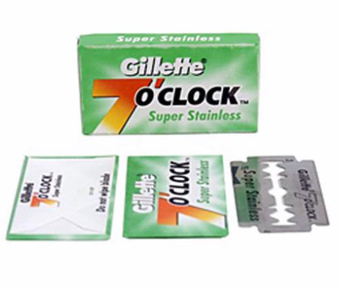 Gillette 7 O'clock Super Stainless Green Safety Razor Blades (x5)