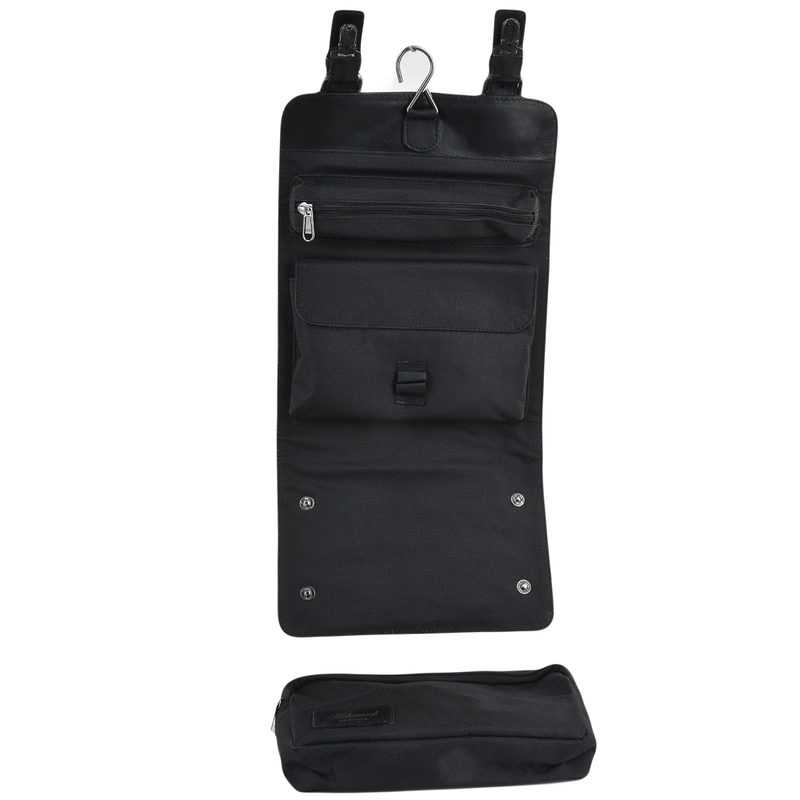 Ashwood Leather Military Style Wash Bag in Black