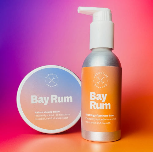 Executive Shaving Bay Rum Shaving Cream & Aftershave Balm Set