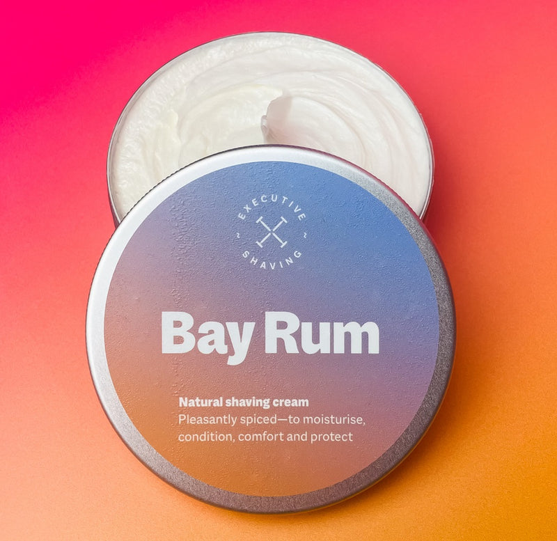 Executive Shaving Bay Rum Shaving Cream Open