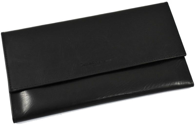 Daines and Hathaway Black Leather Travel Wallet