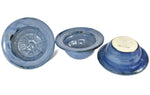 Executive Shaving Handmade Blue Stoneware Lathering Bowl