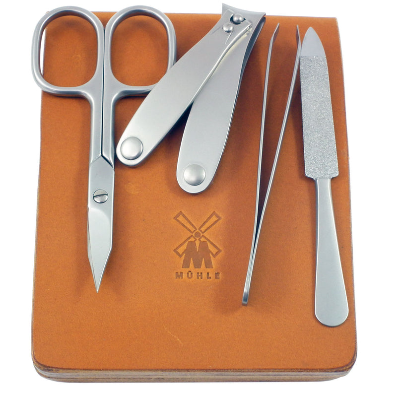 MÜHLE Luxury Stainless Steel Manicure Set in Leather Case