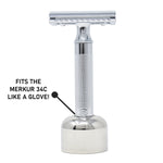 Executive Shaving Wide Bore Polished Bullet Safety Razor Stand - 34C Compatible