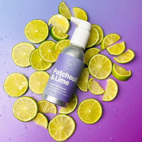 Patchouli & Lime Water Soluble Pre Shave Oil with Limes