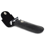 Executive Shaving Black Leather Universal Safety Razor Pouch