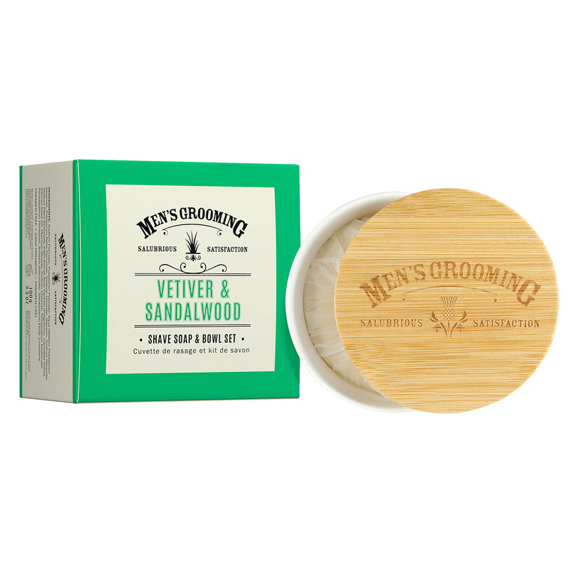 Scottish Fine Soaps Vetiver & Sandalwood Shaving Soap & Bowl