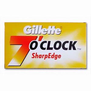 Gillette 7 O'clock Sharp Edge Yellow Safety Razor Blades (x5)