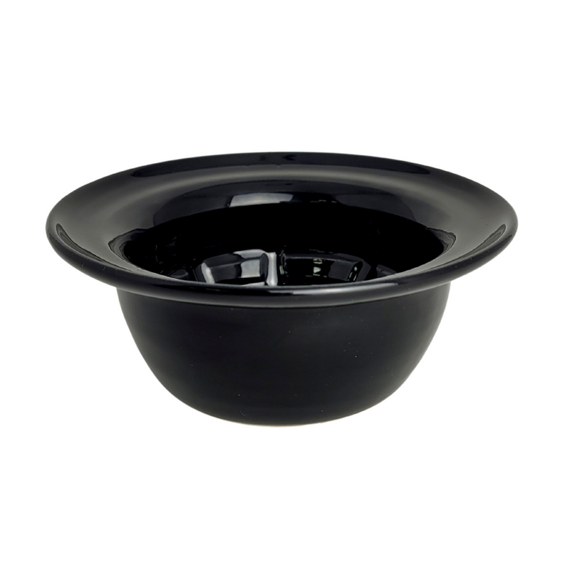 Executive Shaving Handmade Black Stoneware Lathering Bowl
