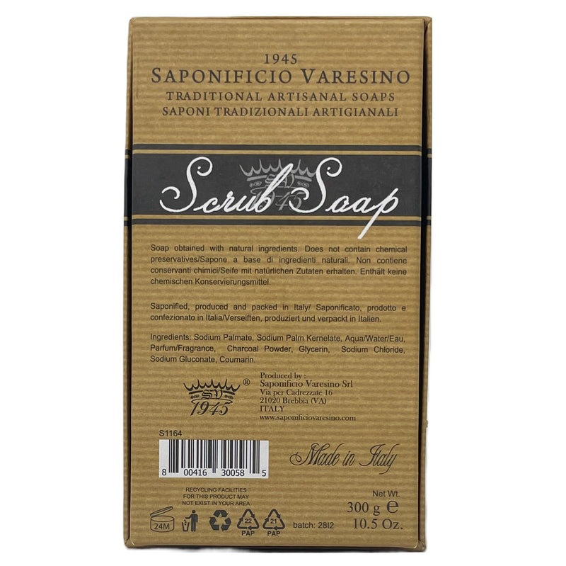 Varesino Black Vanilla Exfoliating Soap Bar Box