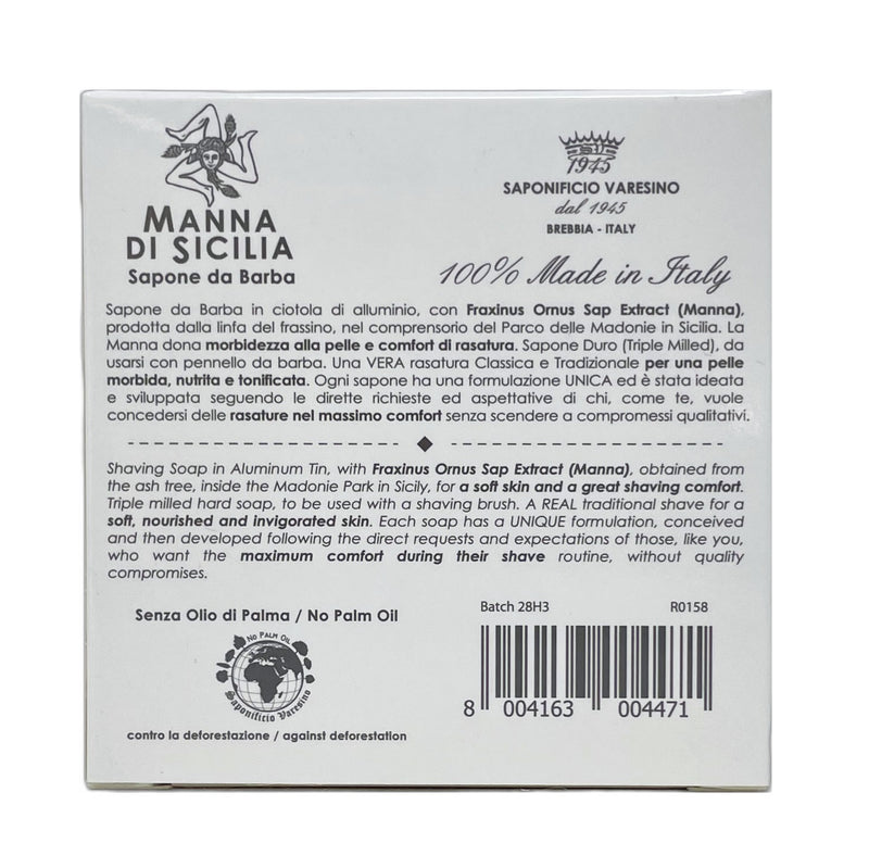 Manna di Sicilia Shaving Soap Beta 4.3 Box