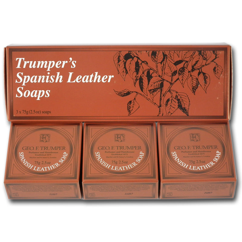 Geo F Trumper Spanish Leather Hand Soap 3 x 75g